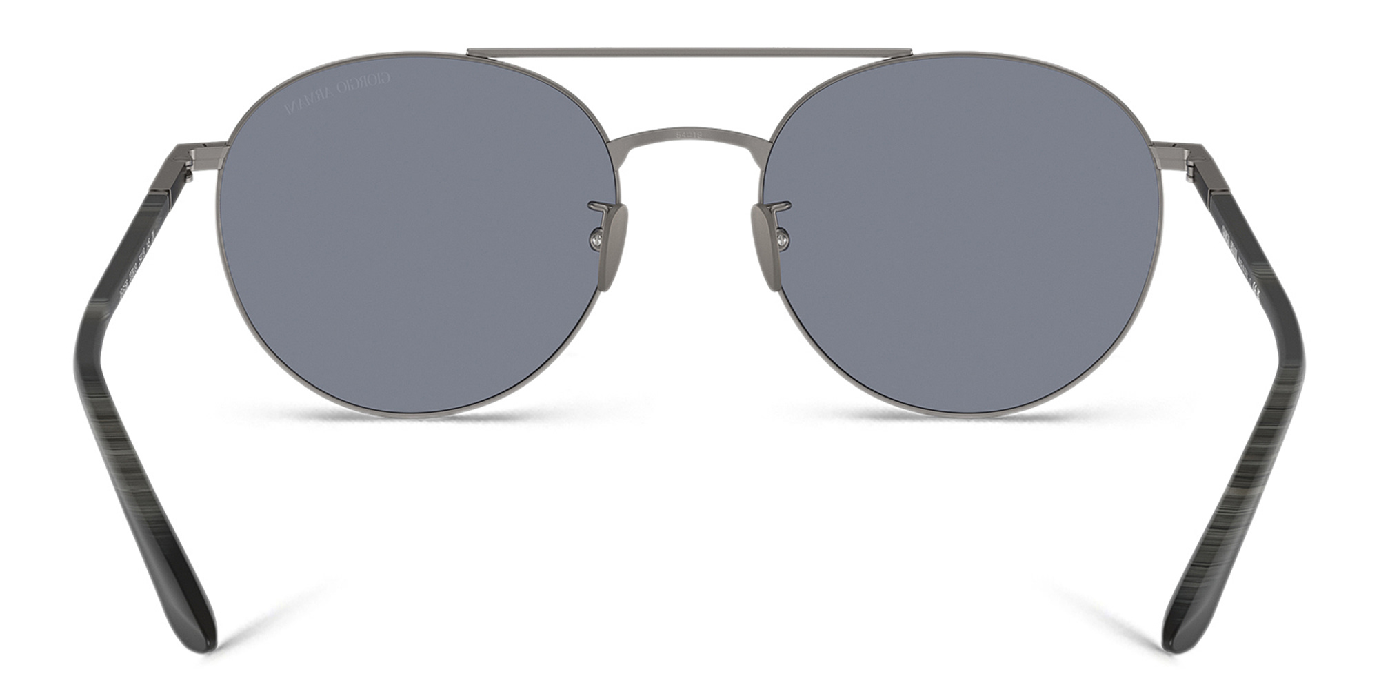 تسوق نظارات شمسية دائرية بشعار العلامة جورجو أرماني بلون رصاصي أونلاين.