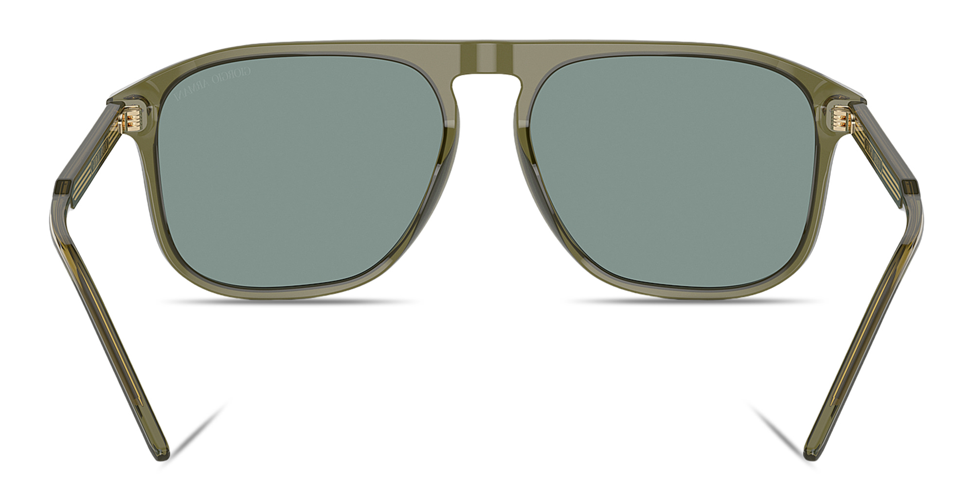 Shop GIORGIO ARMANI Logo Square Sunglasses in Green online.