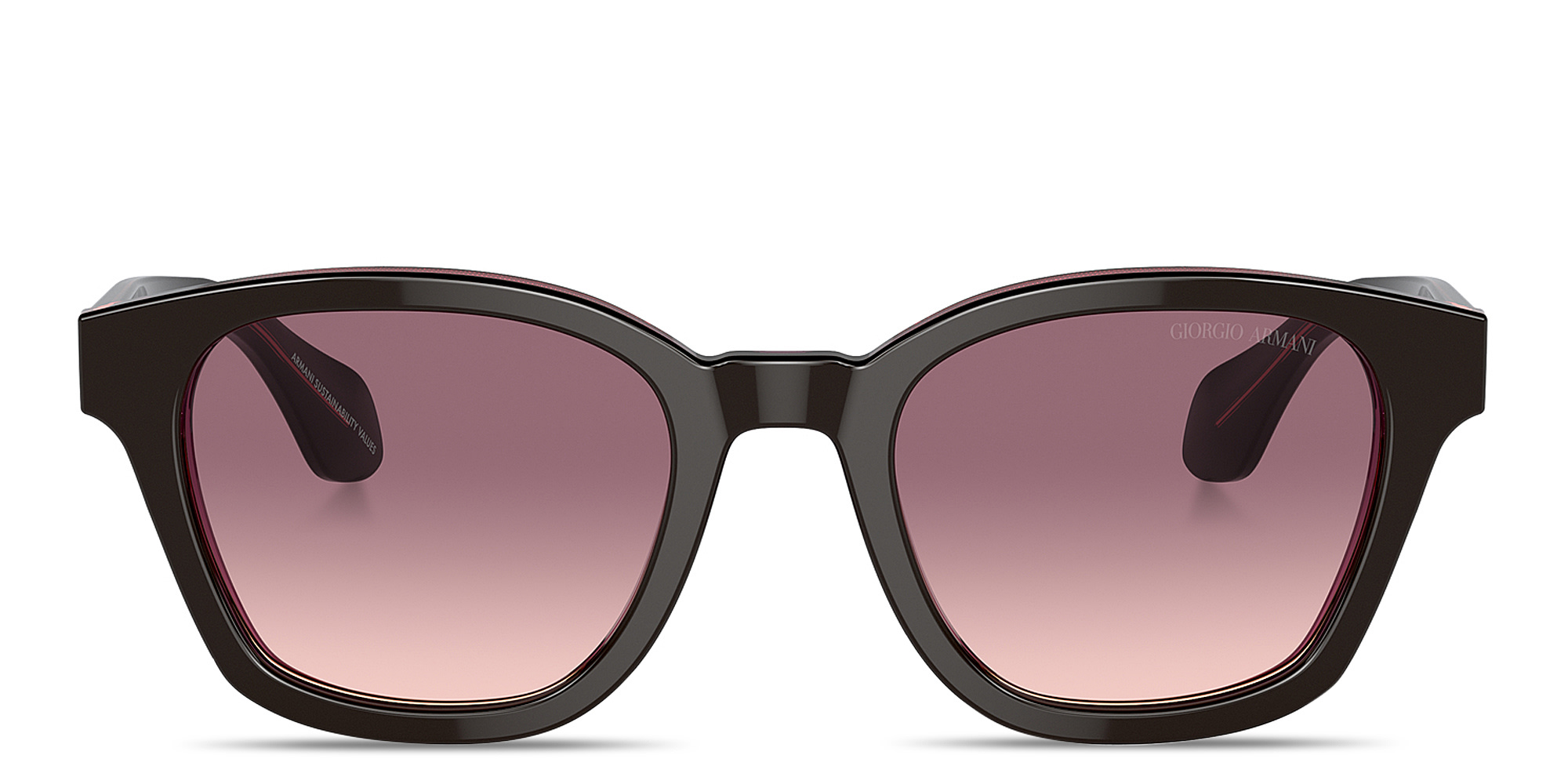 Shop GIORGIO ARMANI Armani Code Square Sunglasses in Top Brown Transparent Pink online.