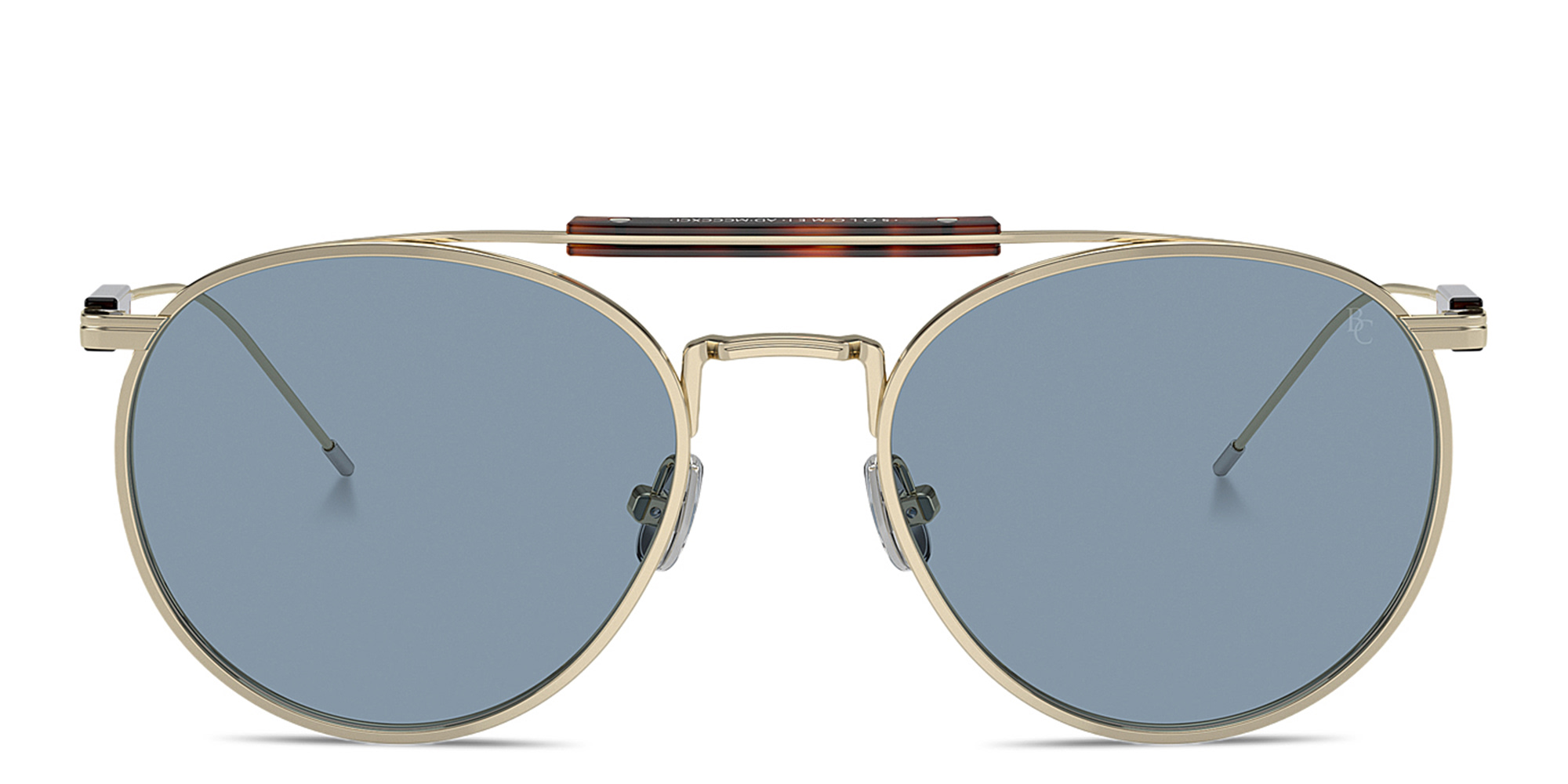 BRUNELLO CUCCINELLI Sartorial Sunset Unisex Round Sunglasses in Polished Gold – Product Photo 1