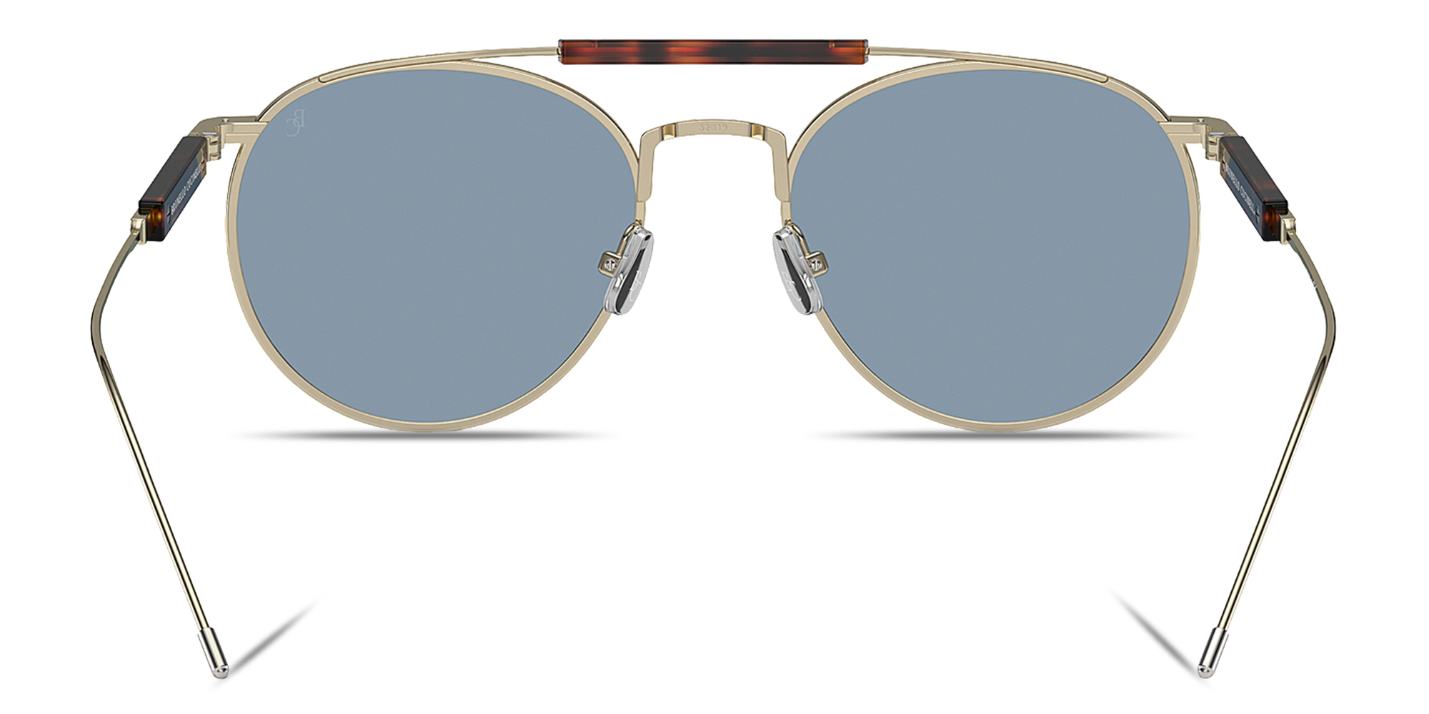 BRUNELLO CUCCINELLI Sartorial Sunset Unisex Round Sunglasses in Polished Gold – Product Photo 4