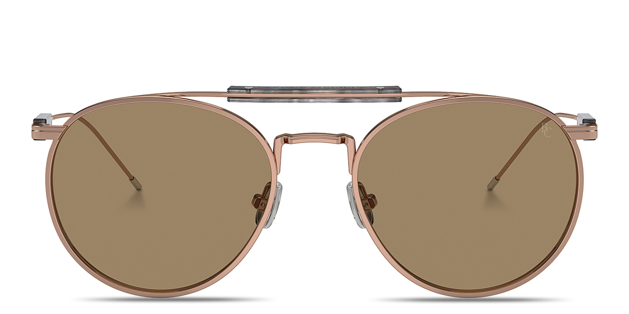 Shop BRUNELLO CUCINELLI Sartorial Sunset Unisex Round Sunglasses in Rose Gold online.