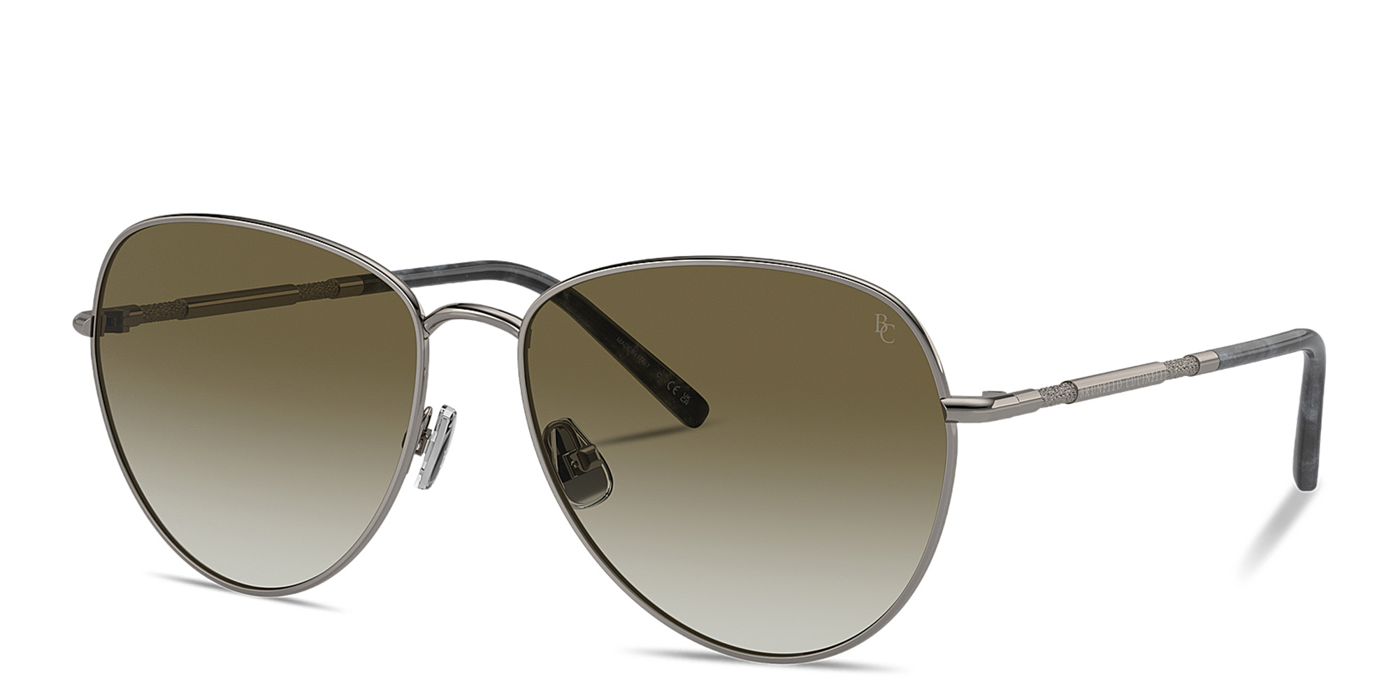 Shop BRUNELLO CUCINELLI Timeless Reflections Aviator Sunglasses in Grey online.
