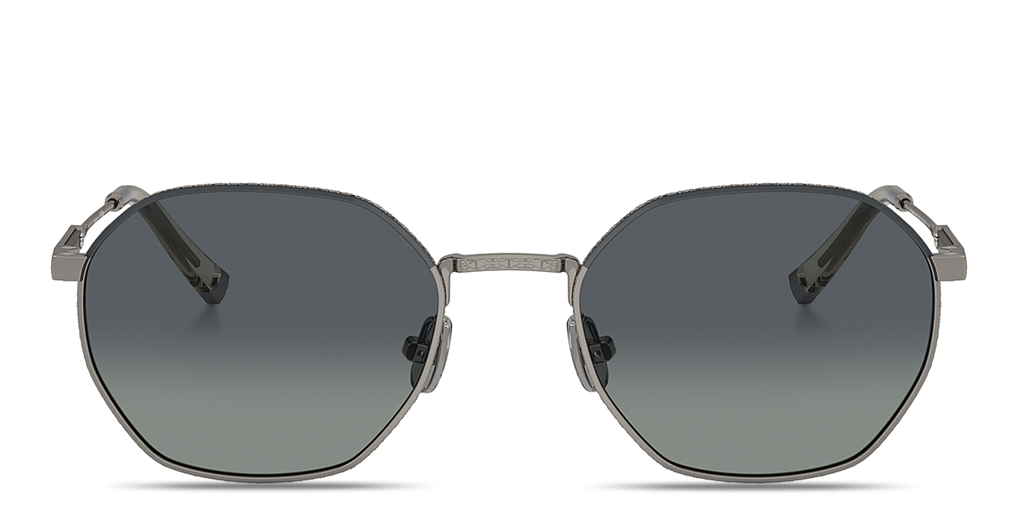 Shop BRUNELLO CUCINELLI Intarsia Rays Unisex Irregular Sunglasses in Gunmetal online.