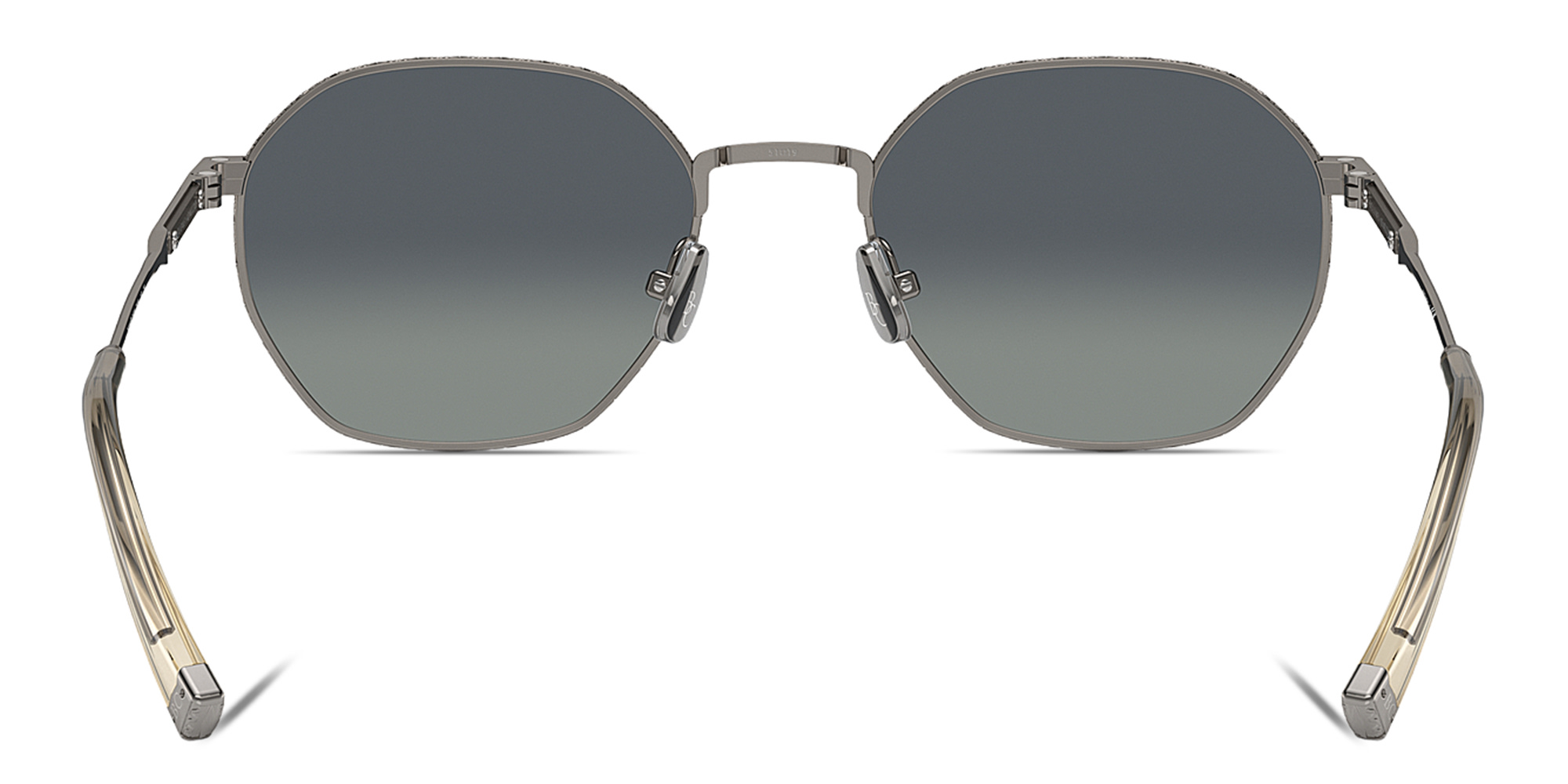 Shop BRUNELLO CUCINELLI Intarsia Rays Unisex Irregular Sunglasses in Gunmetal online.
