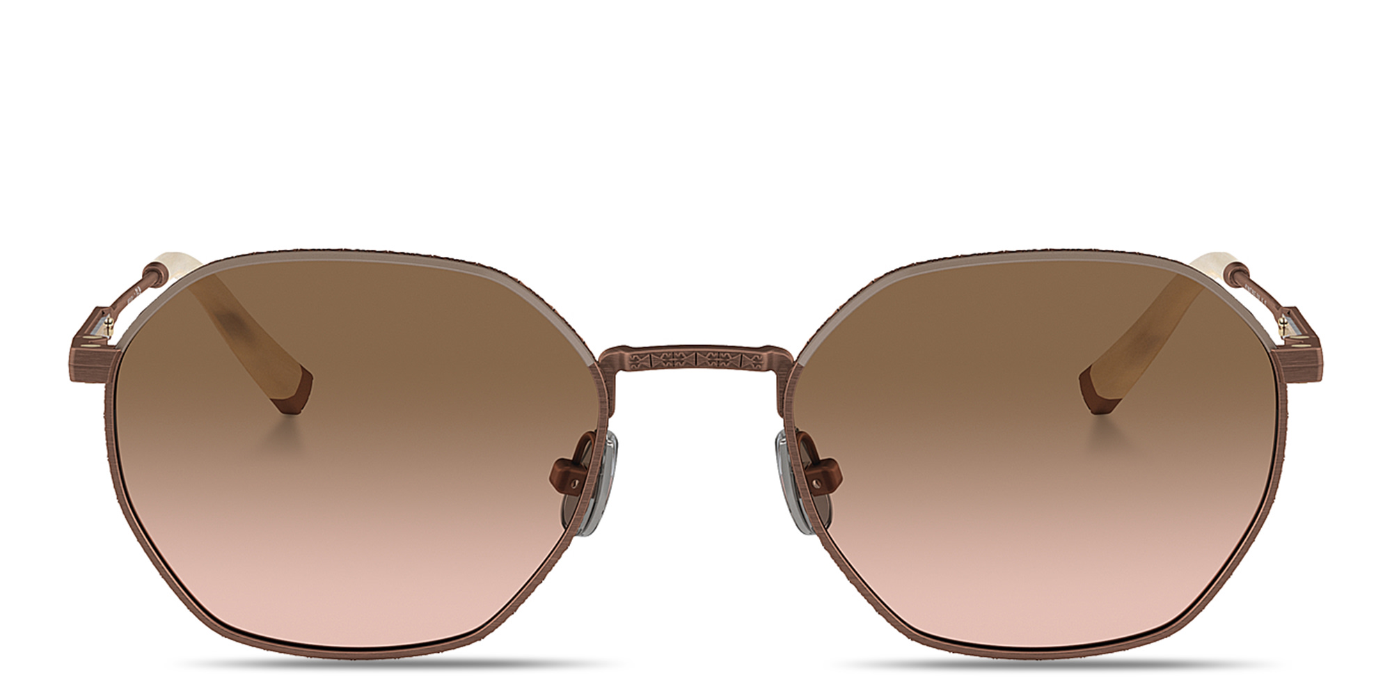 Shop BRUNELLO CUCINELLI Intarsia Rays Unisex Irregular Sunglasses in Brown online.