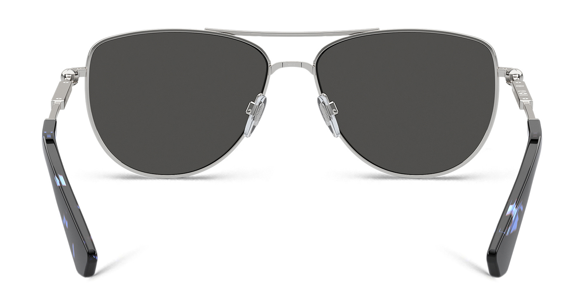 Shop BURBERRY Logo Aviator Sunglasses in Silver online.