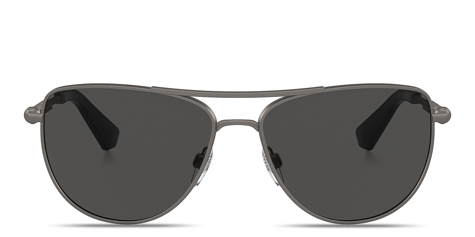 Shop BURBERRY Logo Signature Aviator Sunglasses in Gunmetal online.