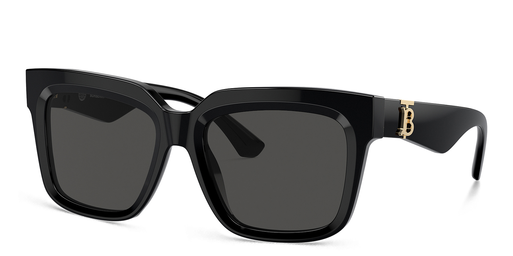 Shop BURBERRY TB Motif Square Sunglasses in Black online.