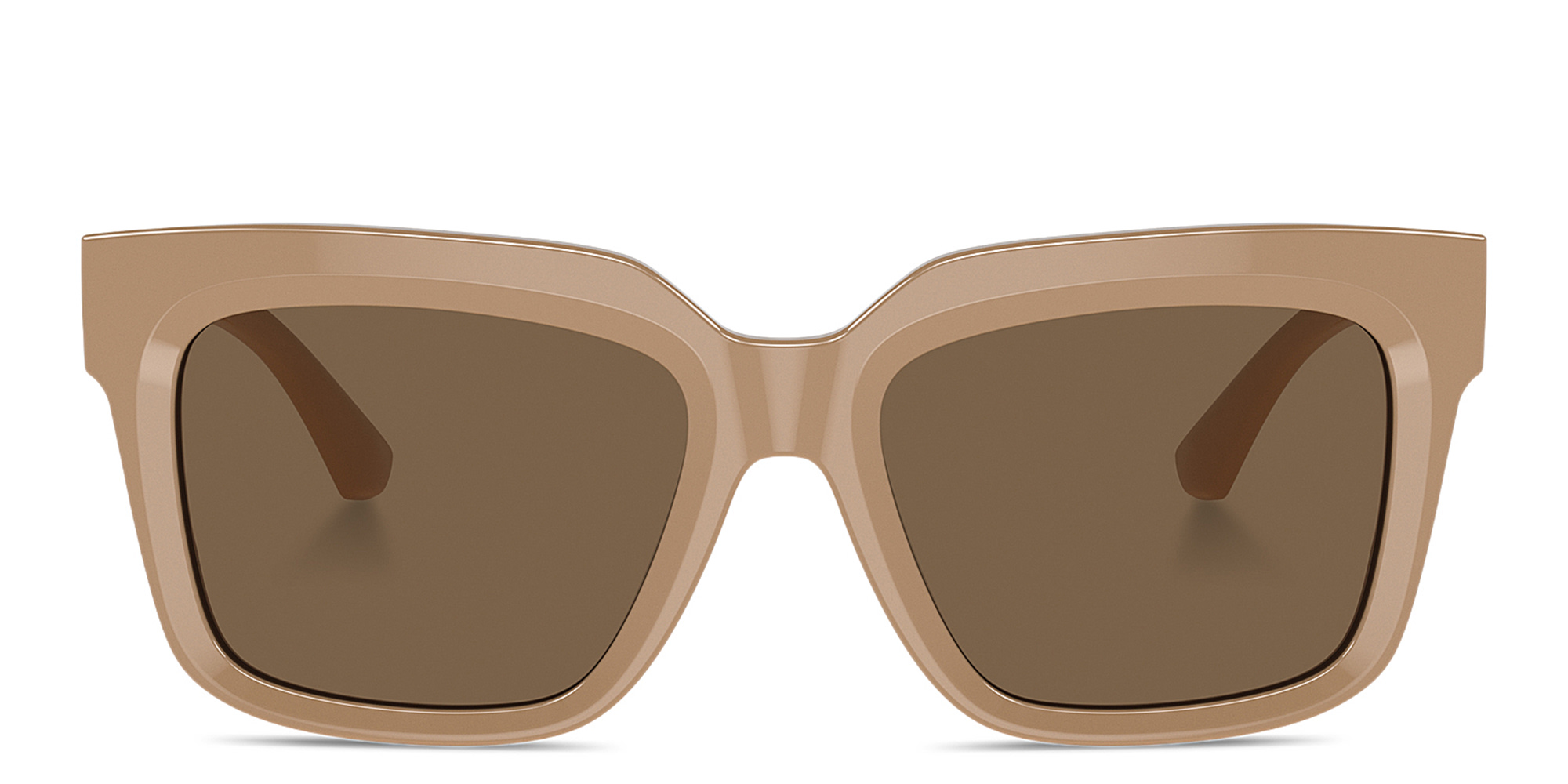 Shop BURBERRY TB Motif Square Sunglasses in Beige online.