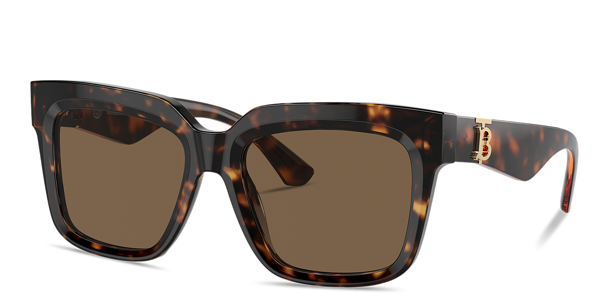 Shop BURBERRY TB Motif Square Sunglasses in Havana online.