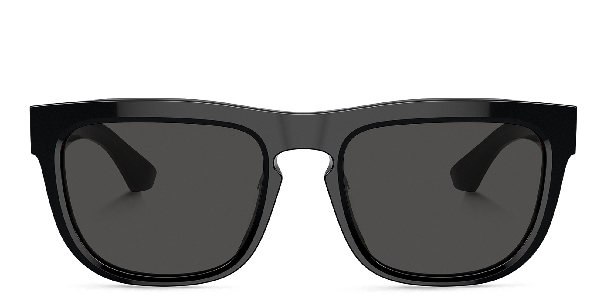 Shop BURBERRY Logo Square Sunglasses in Black online.