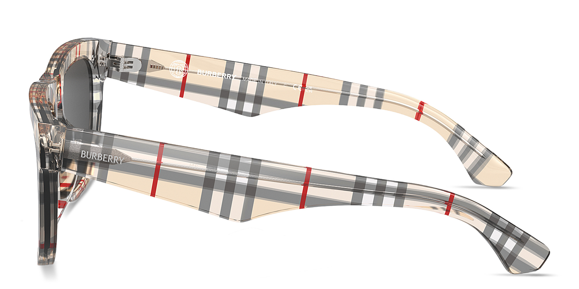 BURBERRY Vintage Check Square Sunglasses in Brown – Product Photo 3