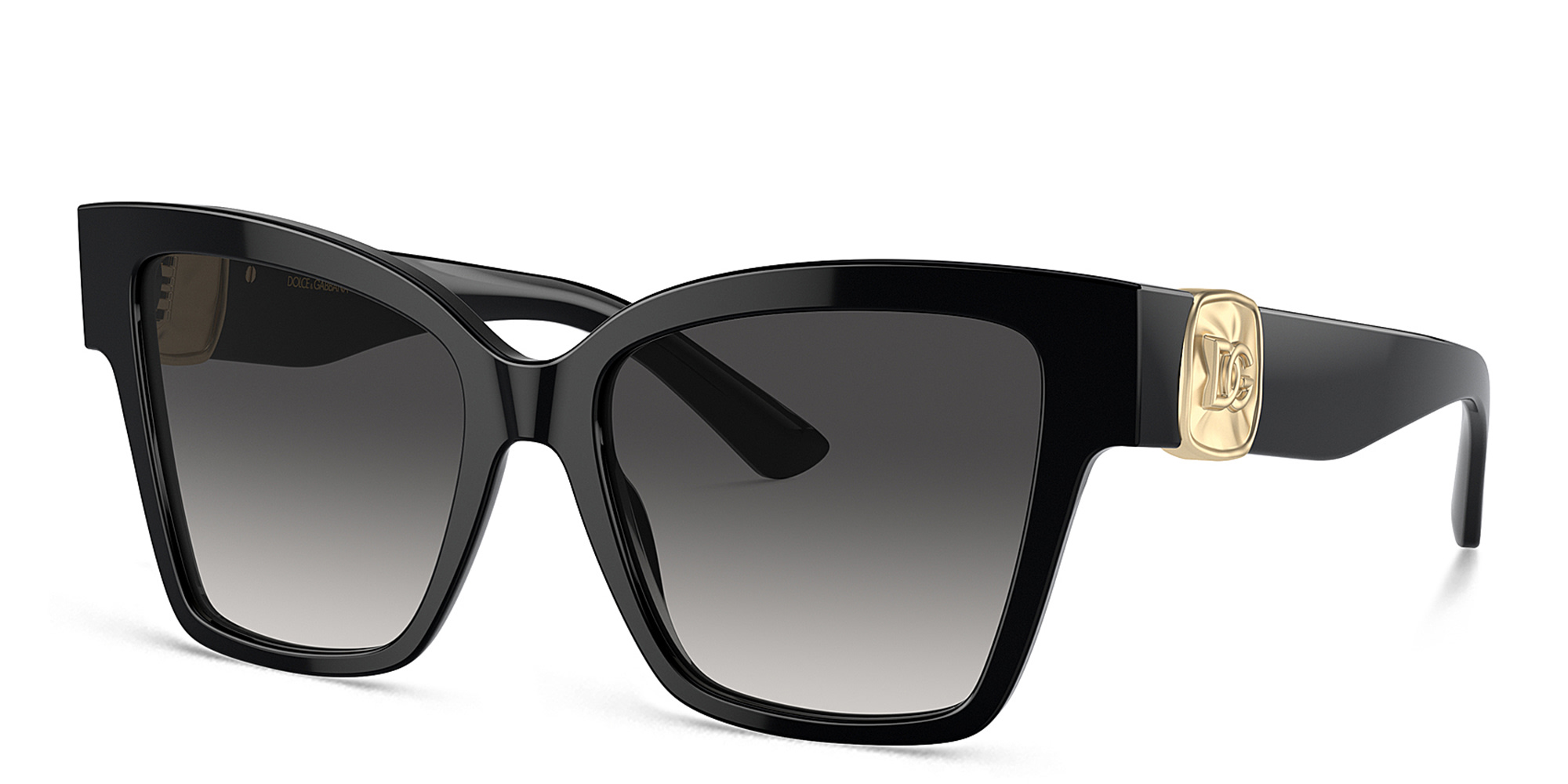 Shop Dolce & Gabbana Logo Square Sunglasses in Black online.