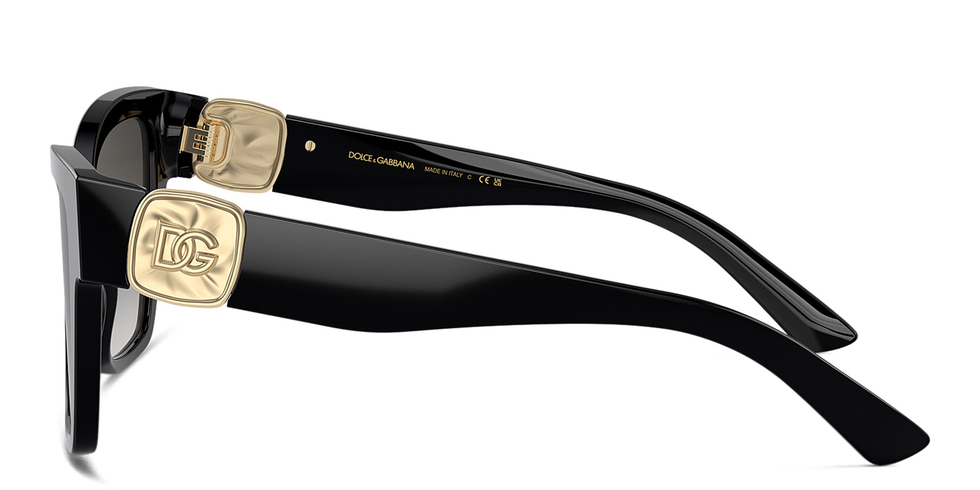 Shop Dolce & Gabbana Logo Square Sunglasses in Black online.