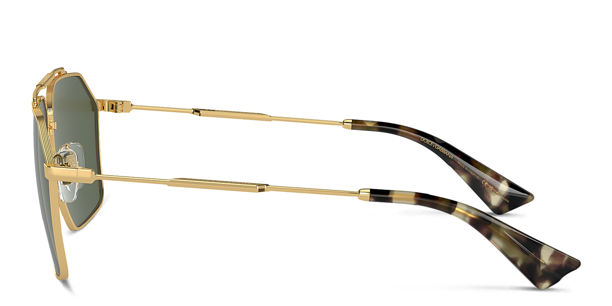 Dolce & Gabbana Logo Aviator Sunglasses in Gold – Product Photo 3