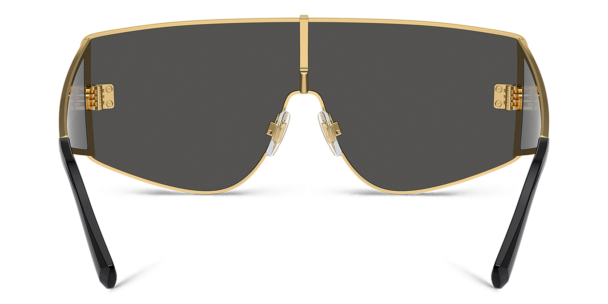 Shop Dolce & Gabbana Logo Rectangle Sunglasses in Gold online.