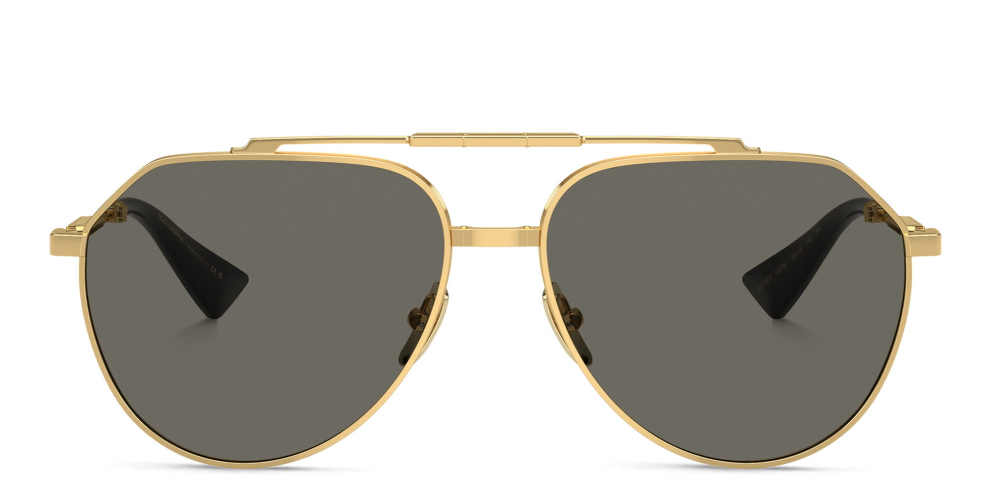 تسوق نظارات شمسية أفياتور بشعار العلامة دولتشي آند غابانا بلون ذهبي أونلاين.