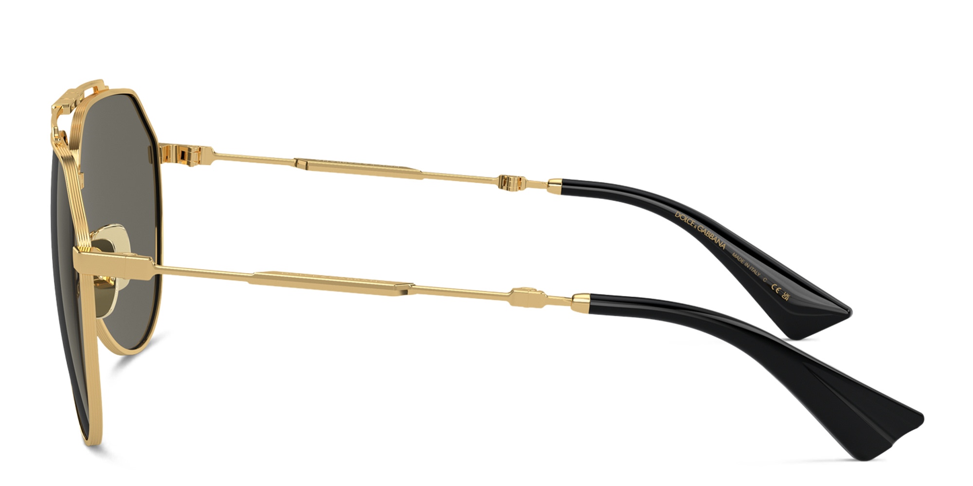 تسوق نظارات شمسية أفياتور بشعار العلامة دولتشي آند غابانا بلون ذهبي أونلاين.