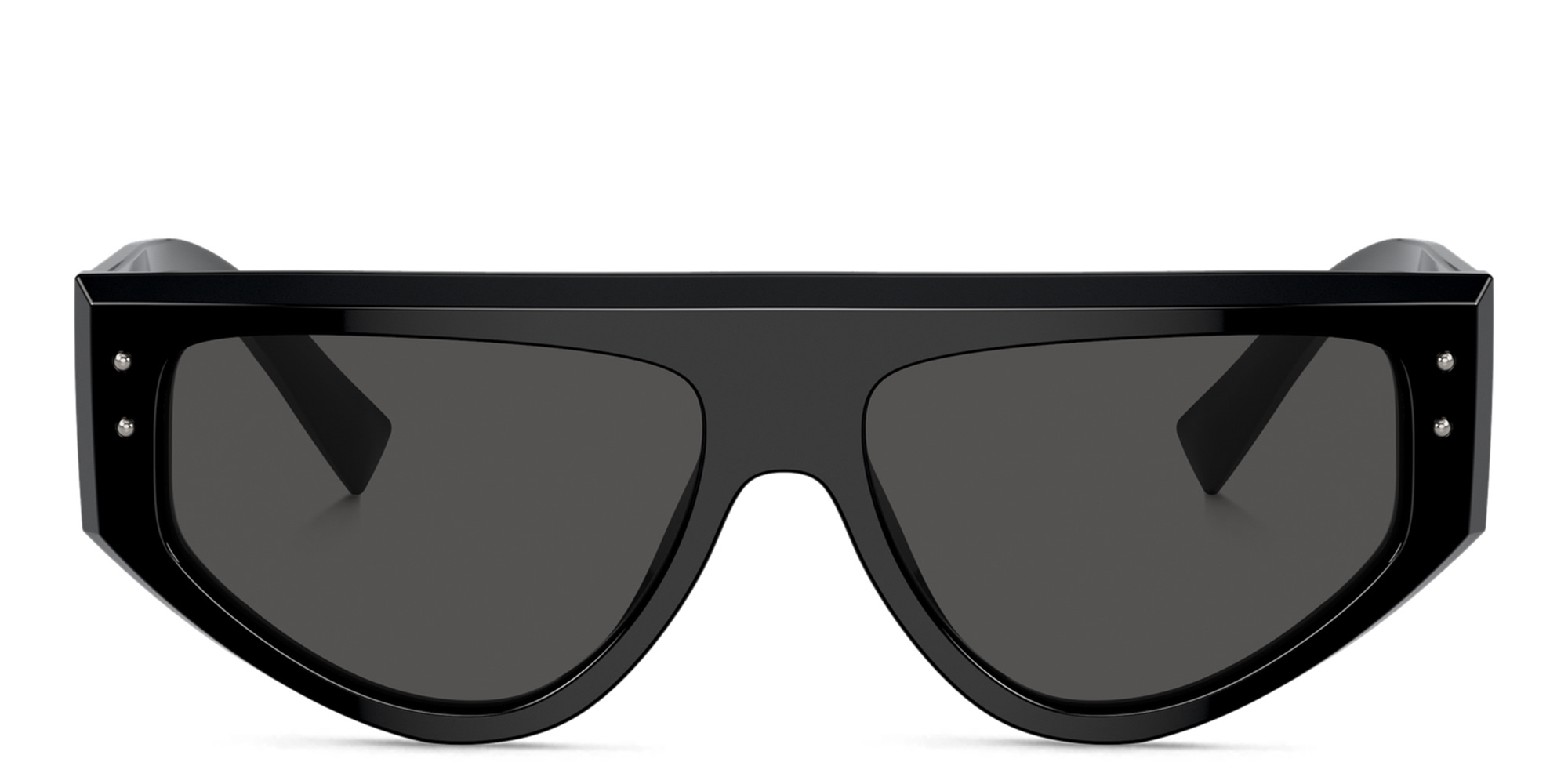 Shop Dolce & Gabbana Logo Rectangle Sunglasses in Black online.