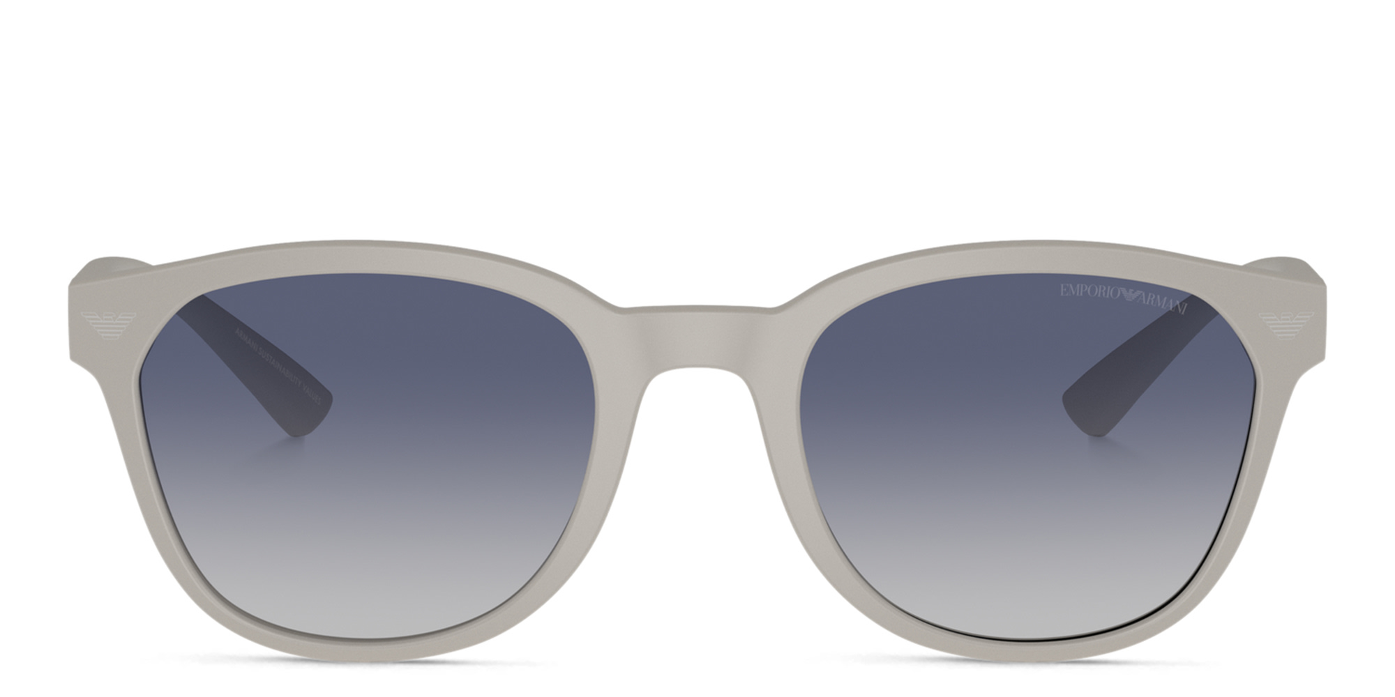 Emporio Armani Logo Panthos Sunglasses in Matte Light Grey – Product Photo 1