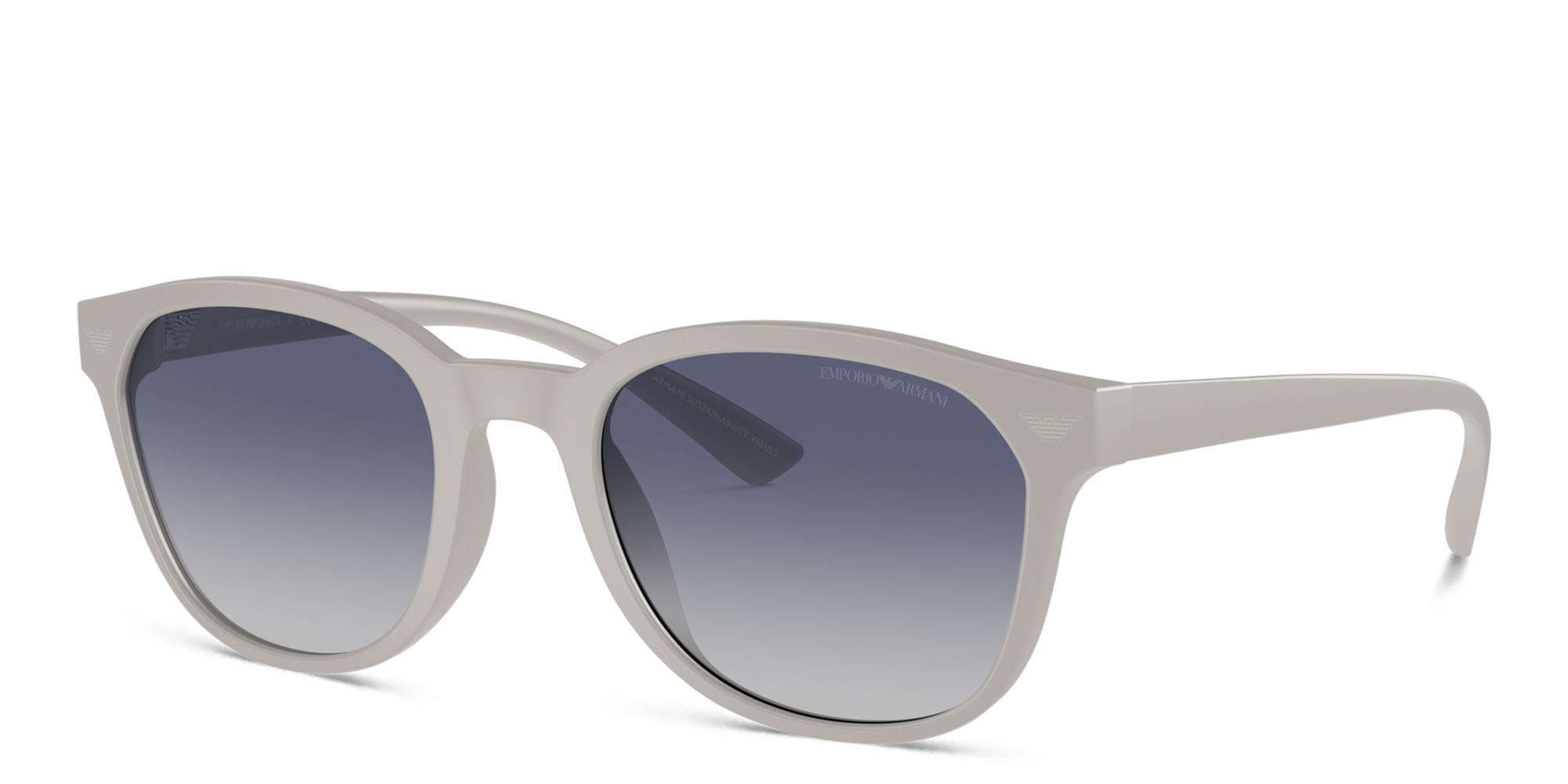 Emporio Armani Logo Panthos Sunglasses in Matte Light Grey – Product Photo 2
