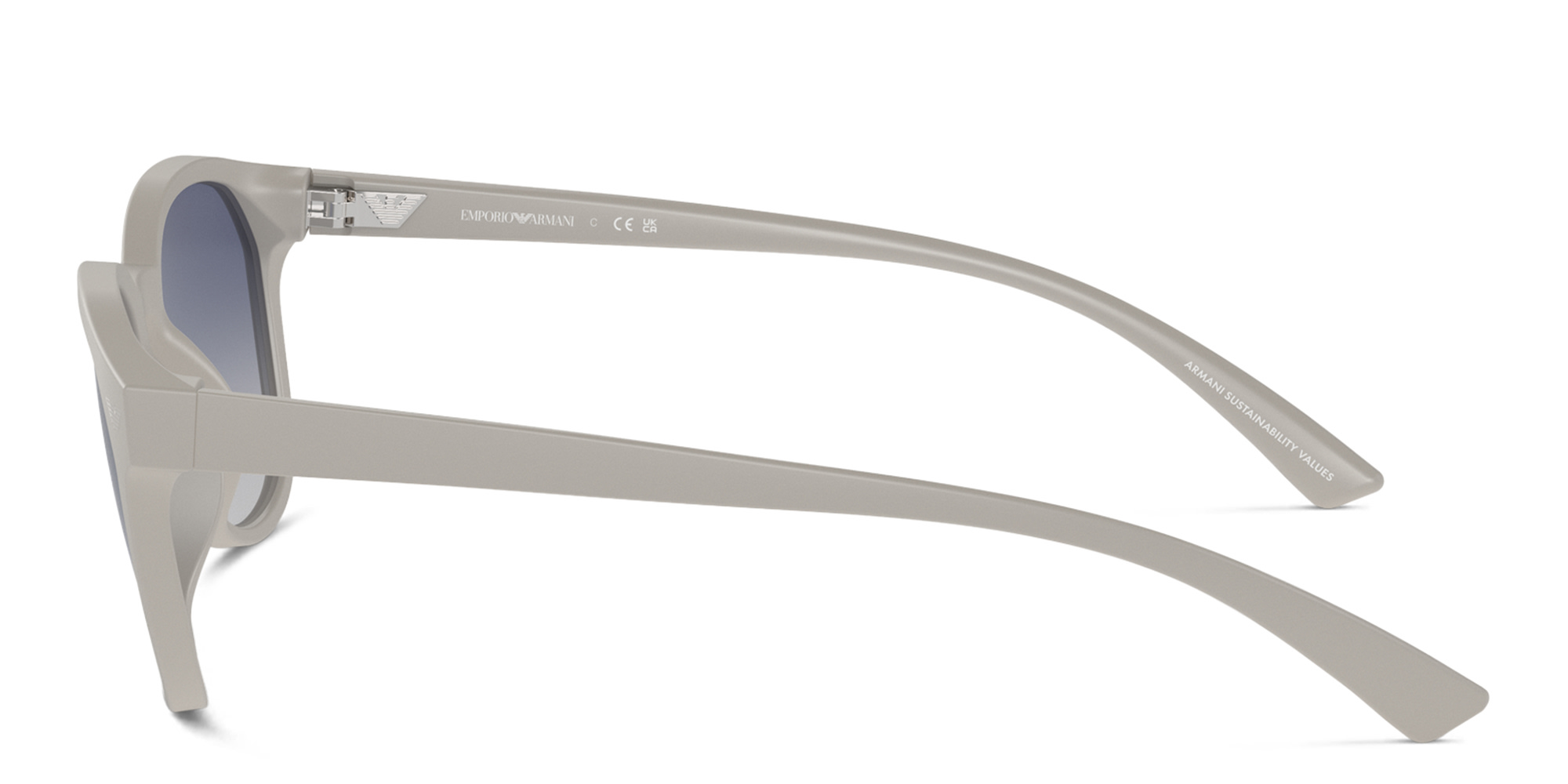 Emporio Armani Logo Panthos Sunglasses in Matte Light Grey – Product Photo 3