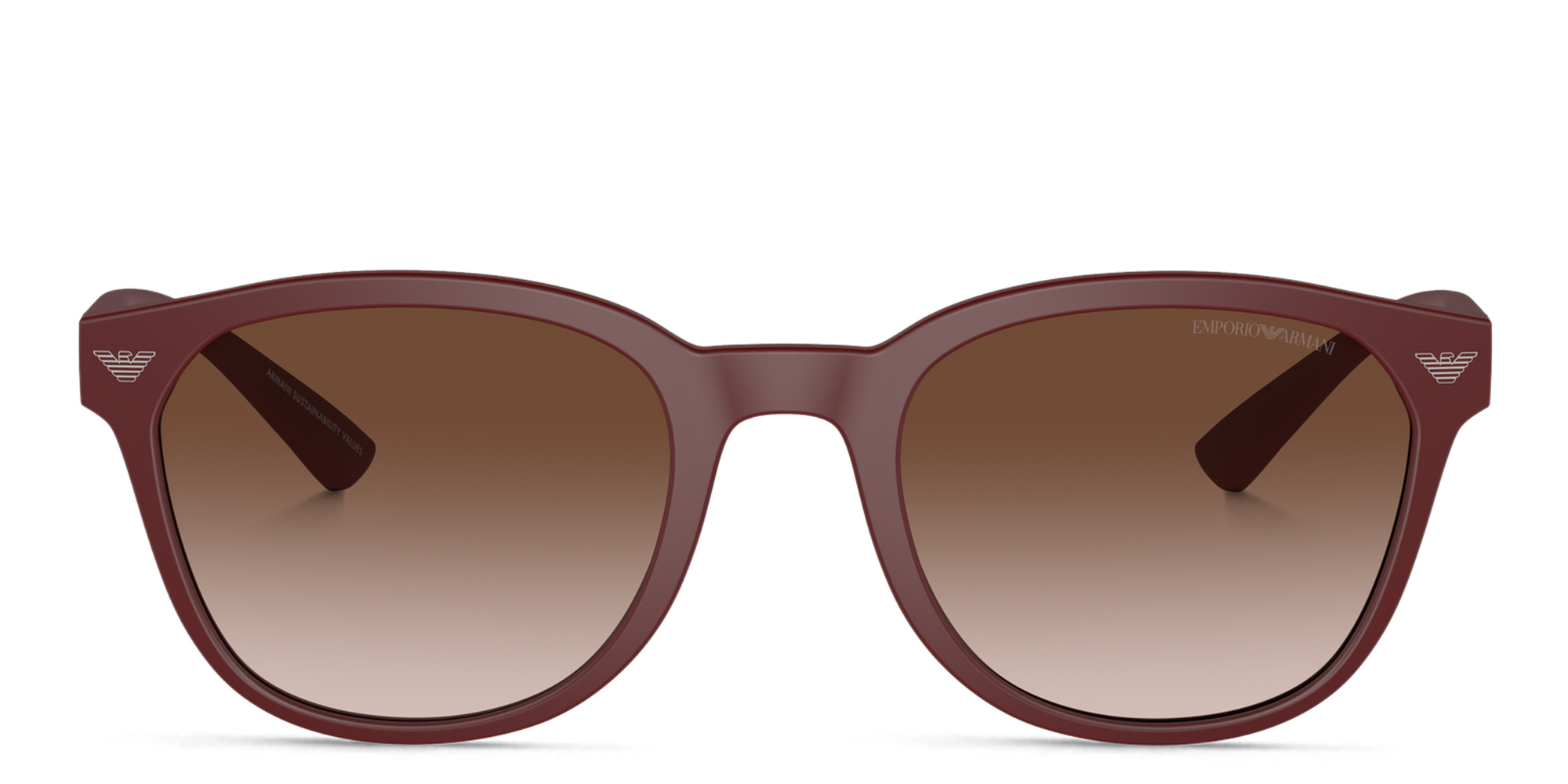 Emporio Armani Logo Panthos Sunglasses in Matte Bordeaux – Product Photo 1
