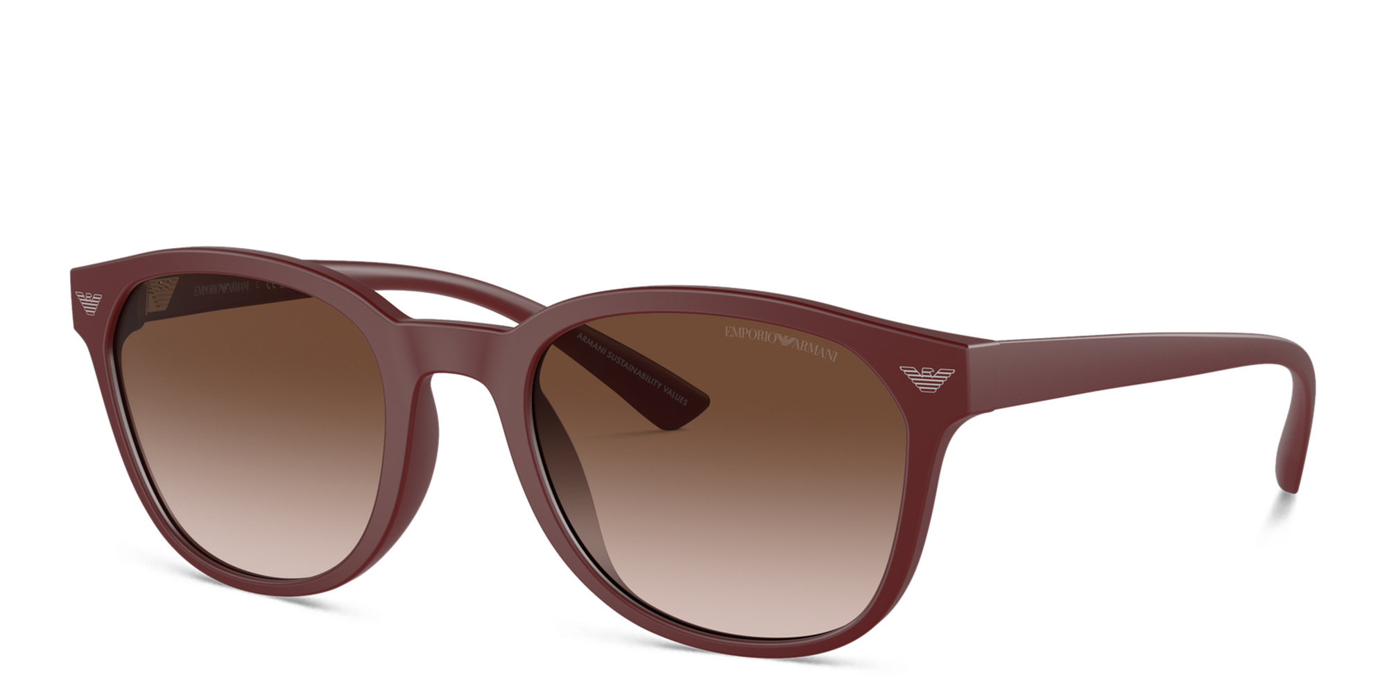 Emporio Armani Logo Panthos Sunglasses in Matte Bordeaux – Product Photo 2