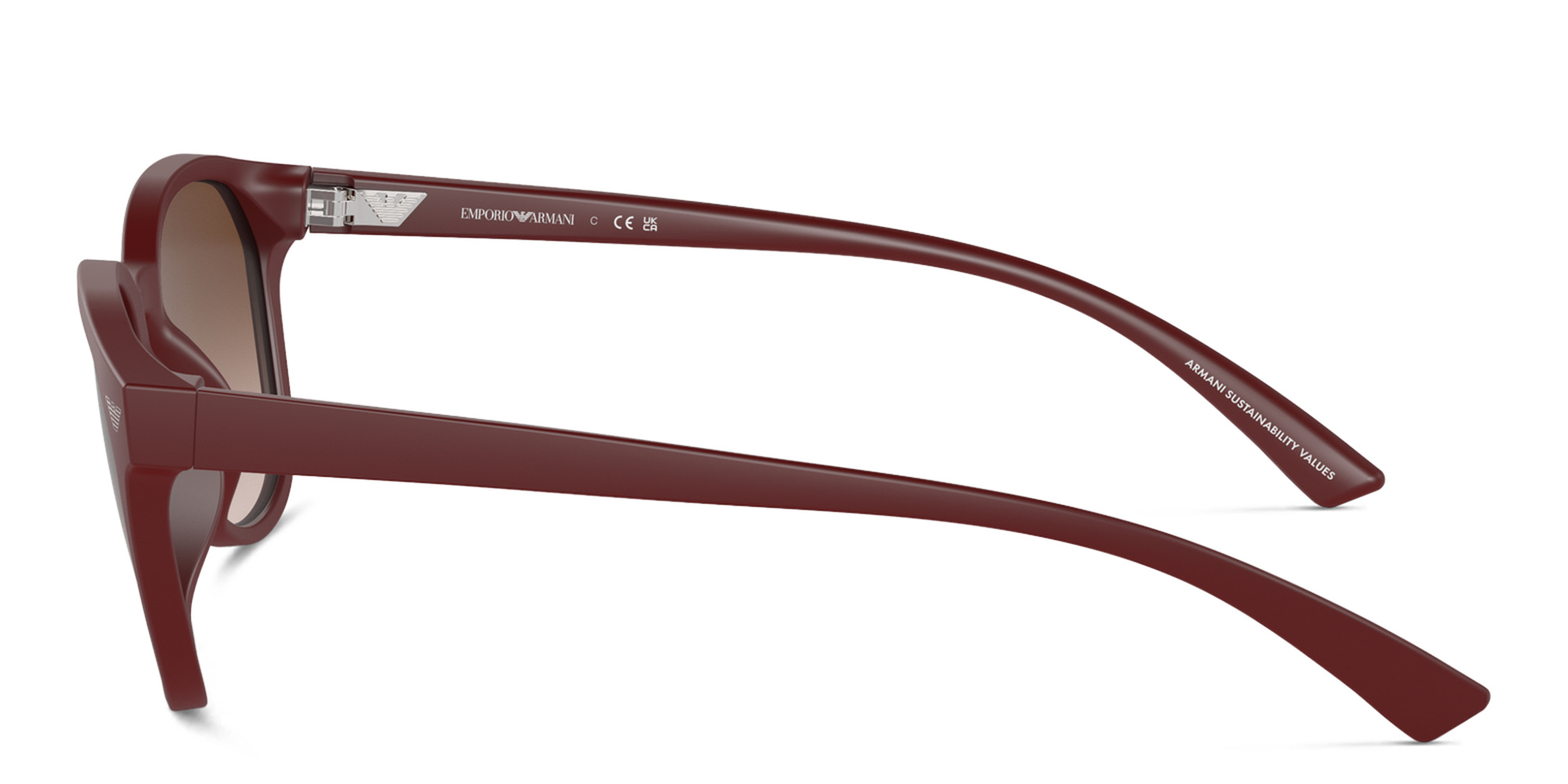 Emporio Armani Logo Panthos Sunglasses in Matte Bordeaux – Product Photo 3