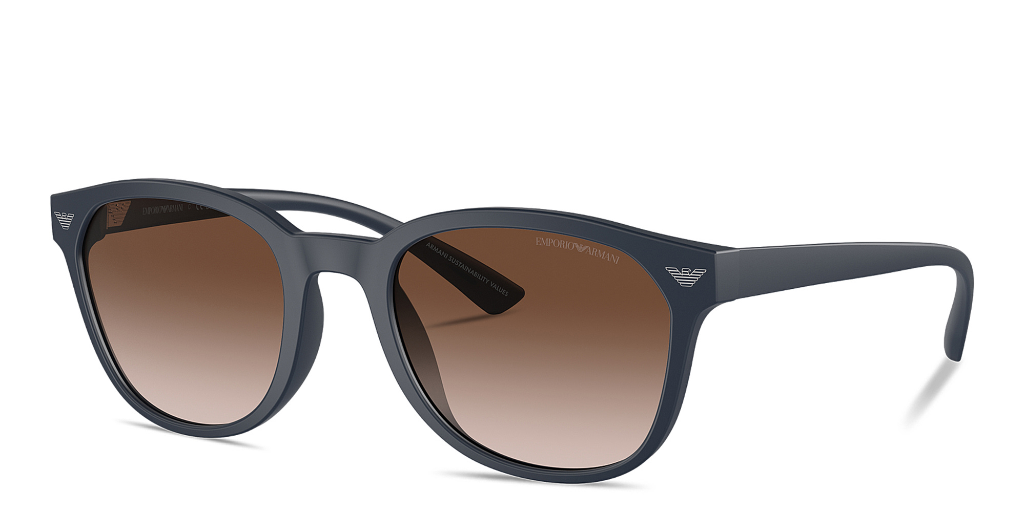 Emporio Armani Logo Panthos Sunglasses in Blue – Product Photo 2