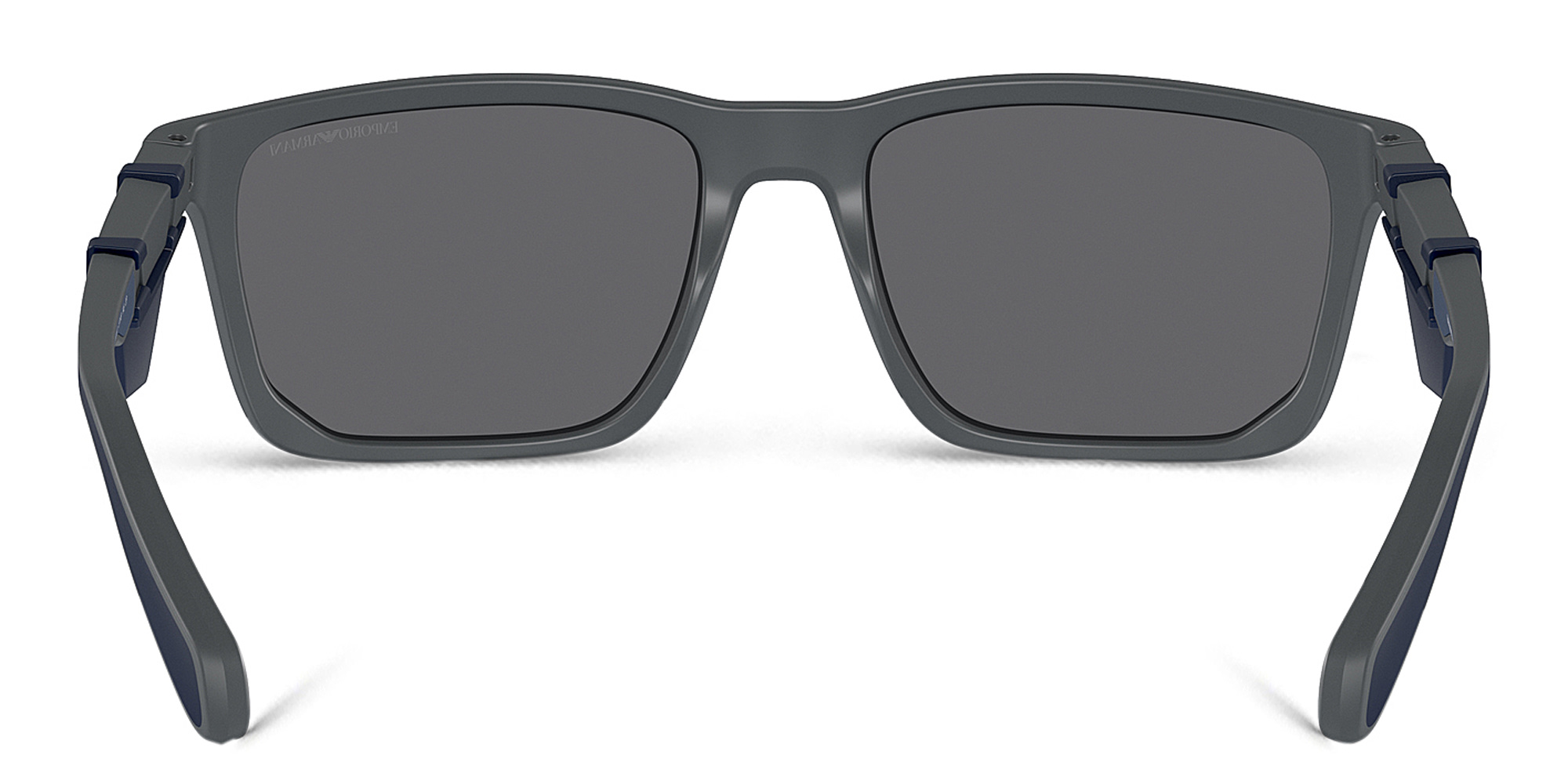 Emporio Armani Logo Rectangle Sunglasses in Matte Dark Grey – Product Photo 4
