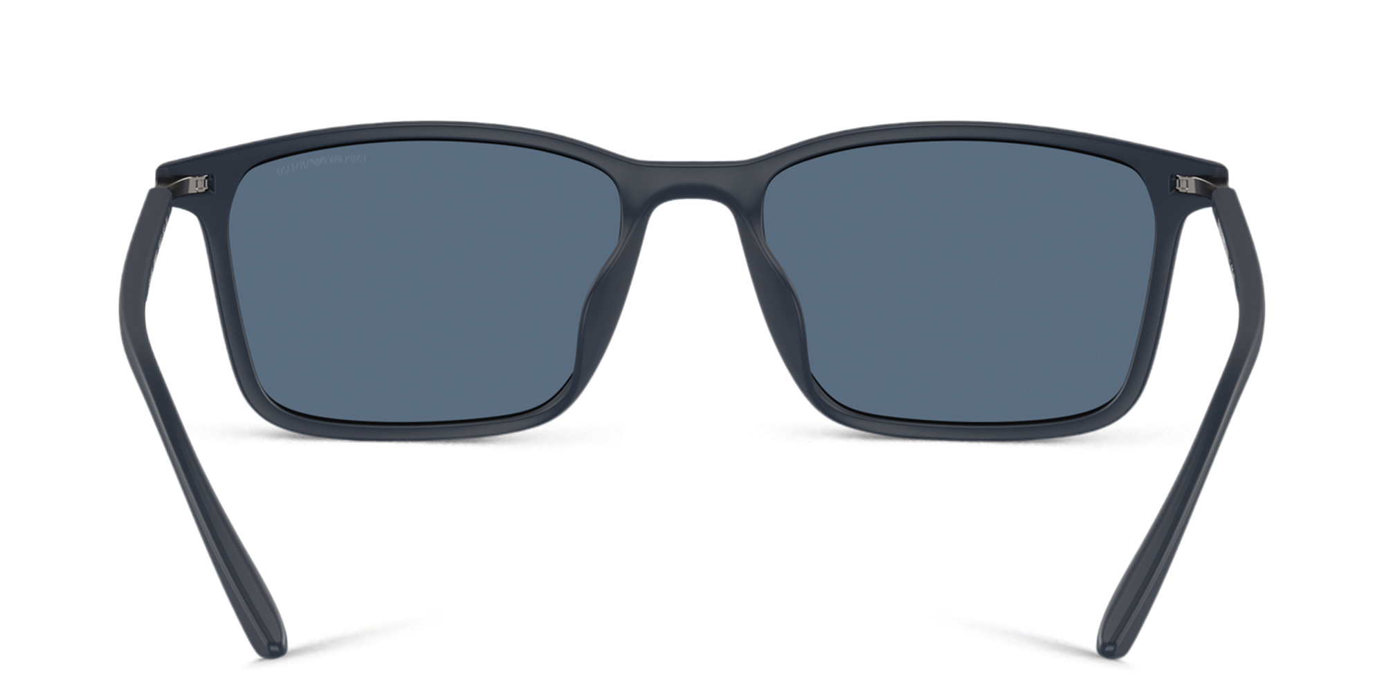 Emporio Armani Logo Rectangle Sunglasses in Matte Blue – Product Photo 4
