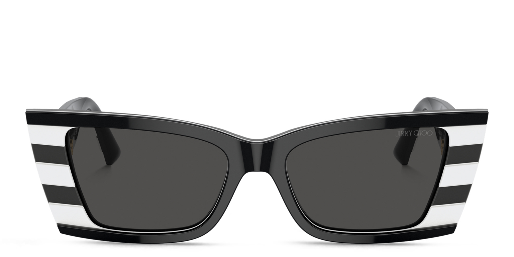 Shop JIMMY CHOO JC Motif Rectangle Sunglasses in Black online.