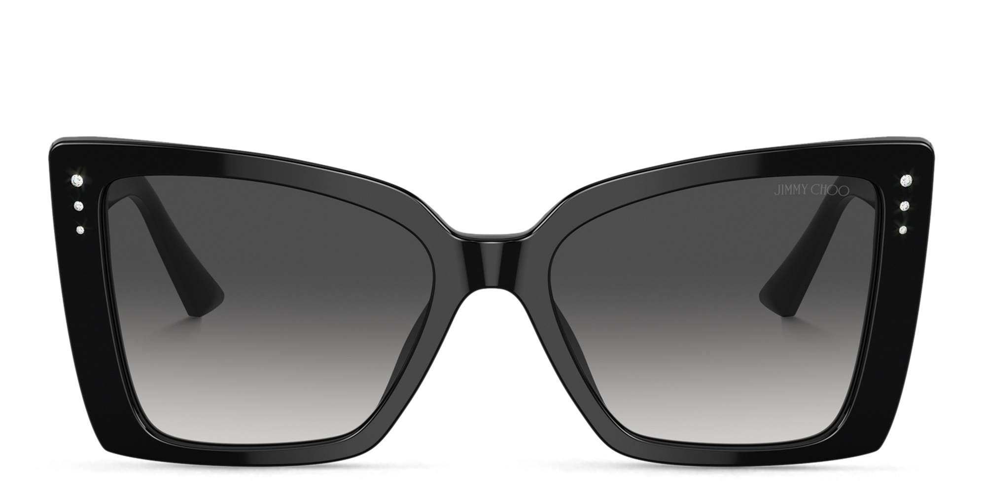JIMMY CHOO Rhinestone-Embellished Oversized Cat-Eye Sunglasses in Black – Product Photo 1