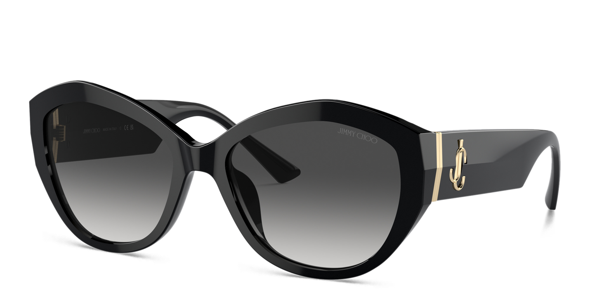 Shop JIMMY CHOO JC Motif Cat-Eye Sunglasses in Black online.