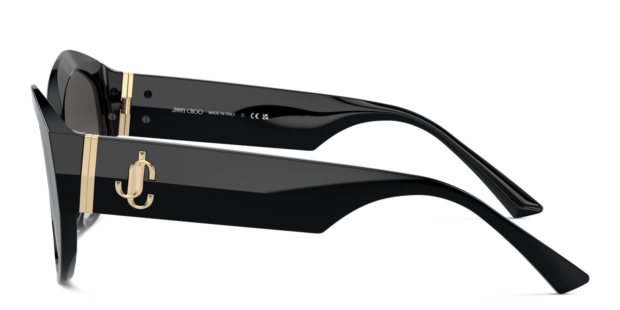 Shop JIMMY CHOO JC Motif Cat-Eye Sunglasses in Black online.