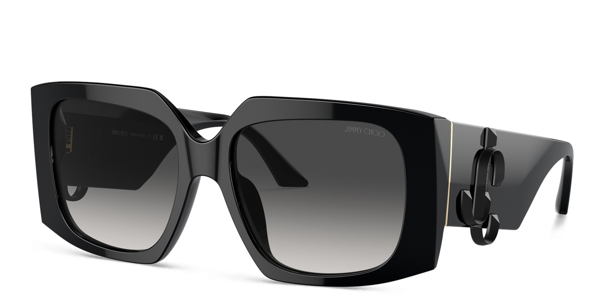 نظارات شمسية مربّعة بشعار JC من جيمي تشو بلون أسود - صورة المنتج 2
