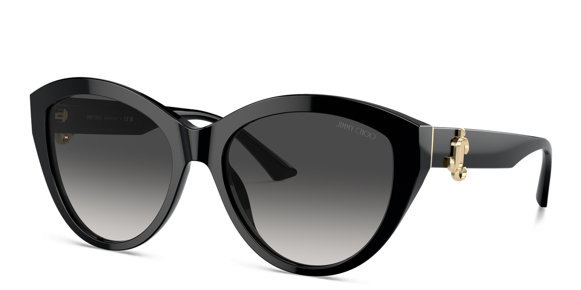 Shop JIMMY CHOO JC Motif Round Sunglasses in Black online.