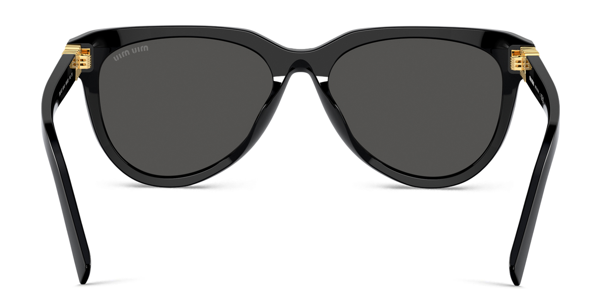 Shop MIU MIU Vertical Logo Panthos Sunglasses in Black online.