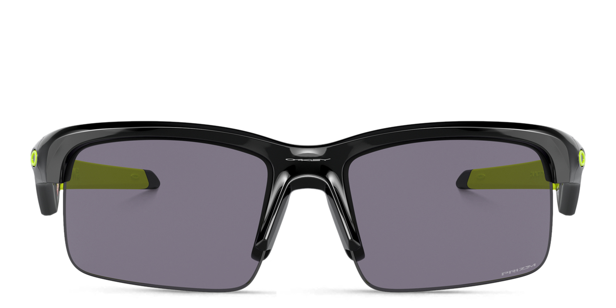 Oakley Youth Capacitor Kids Half-Rim Rectangle Sunglasses in Polished Black – Product Photo 1