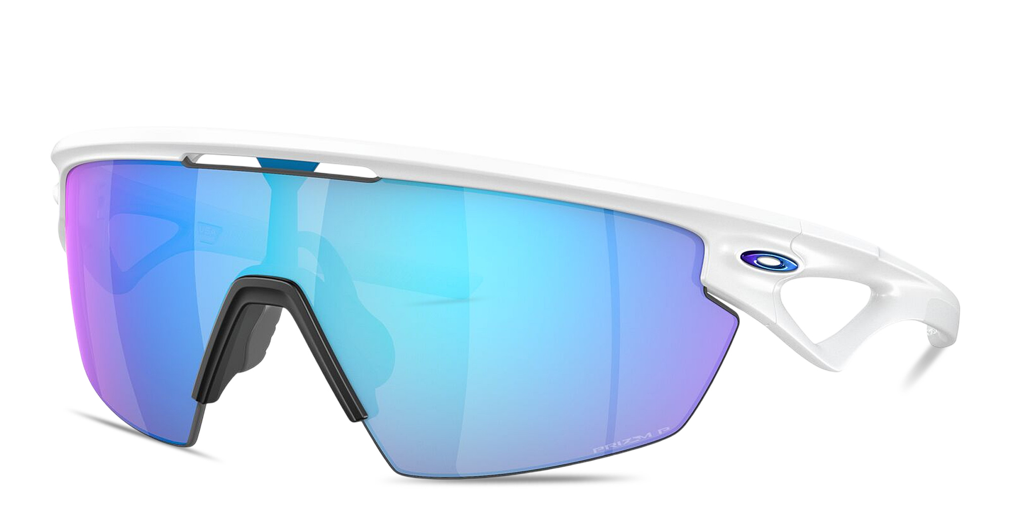 Shop Oakley Sphaera Unisex Half-Rim Mask Sunglasses in White online.