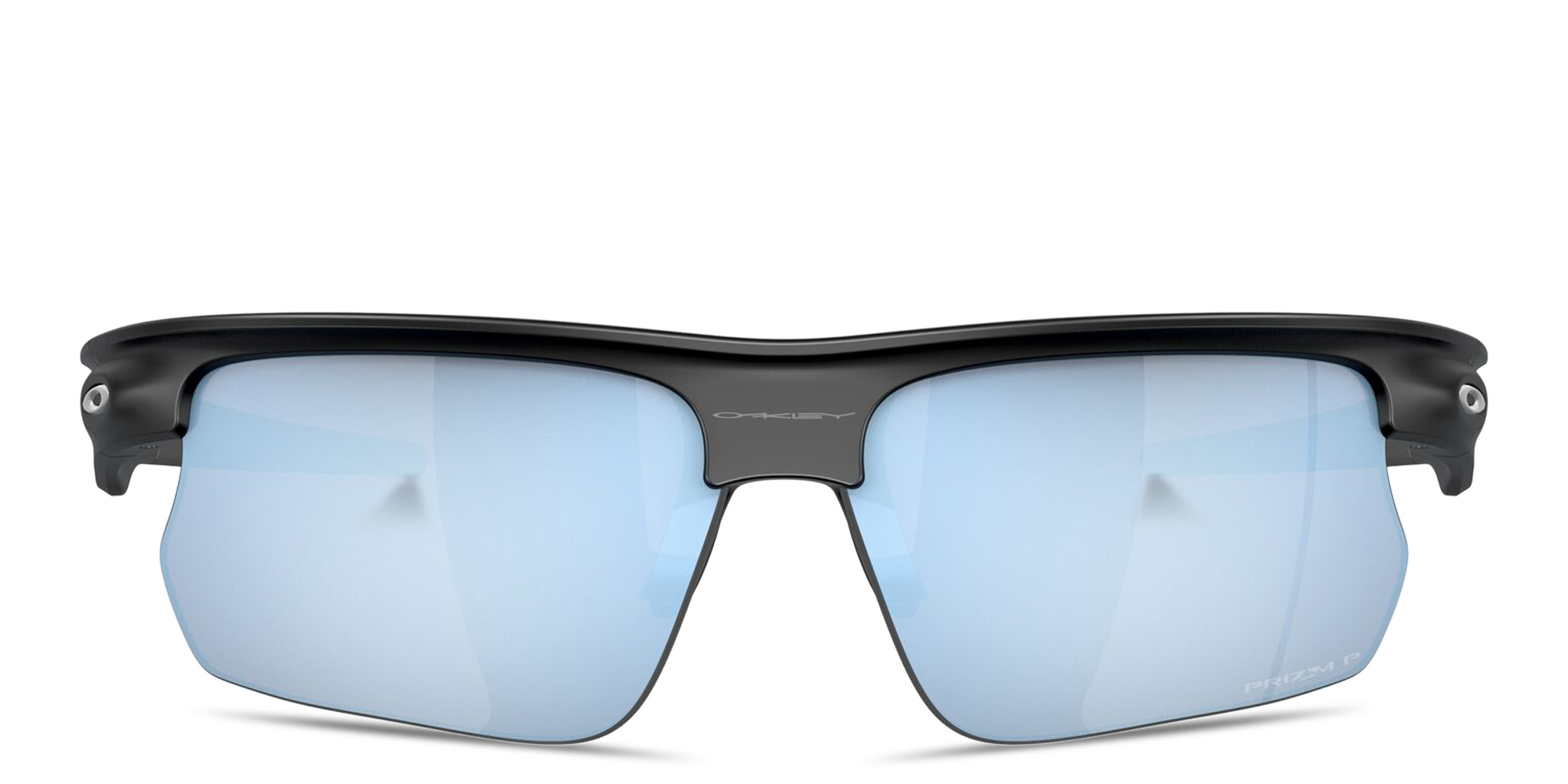 Shop Oakley BiSphaera Unisex Half-Rim Wide Rectangle Sunglasses in Black online.