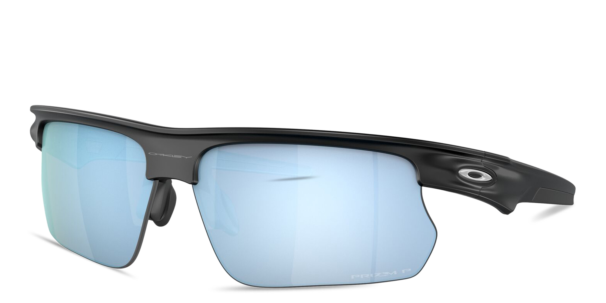 Shop Oakley BiSphaera Unisex Half-Rim Wide Rectangle Sunglasses in Black online.