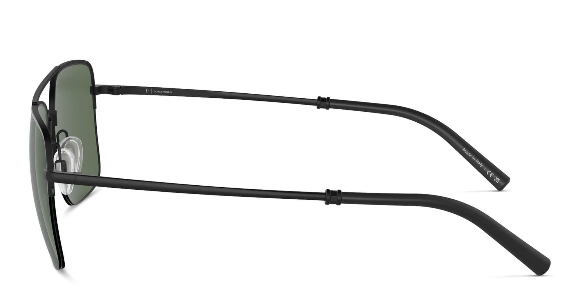 Shop OLIVER PEOPLES Logo Pilot Sunglasses in Black online.