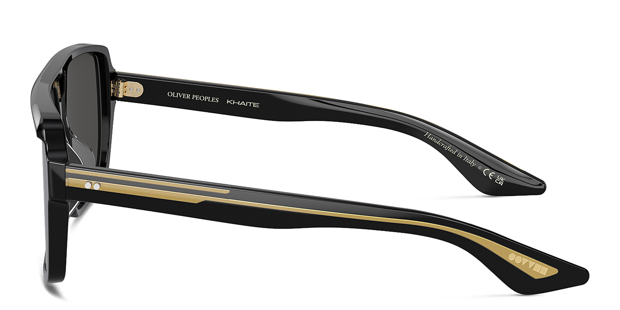 Shop OLIVER PEOPLES Khaite Unisex Rectangle Sunglasses in Black online.