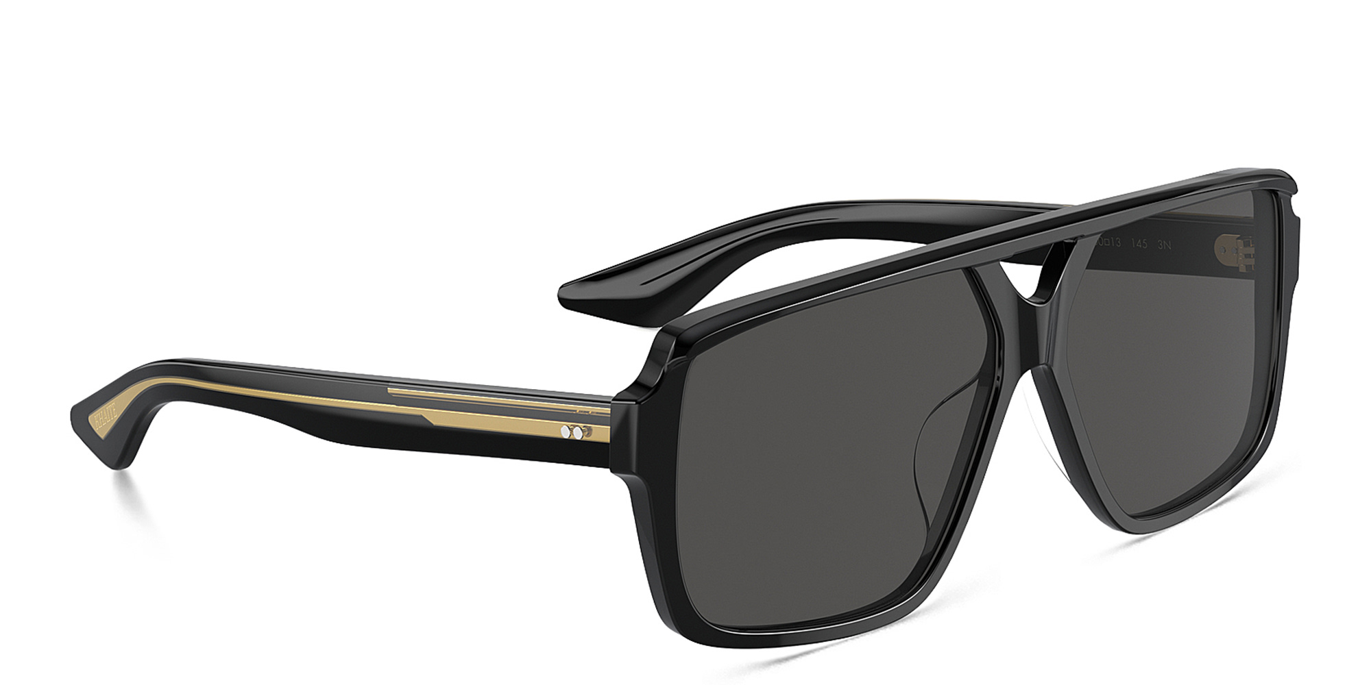 Shop OLIVER PEOPLES Khaite Unisex Rectangle Sunglasses in Black online.