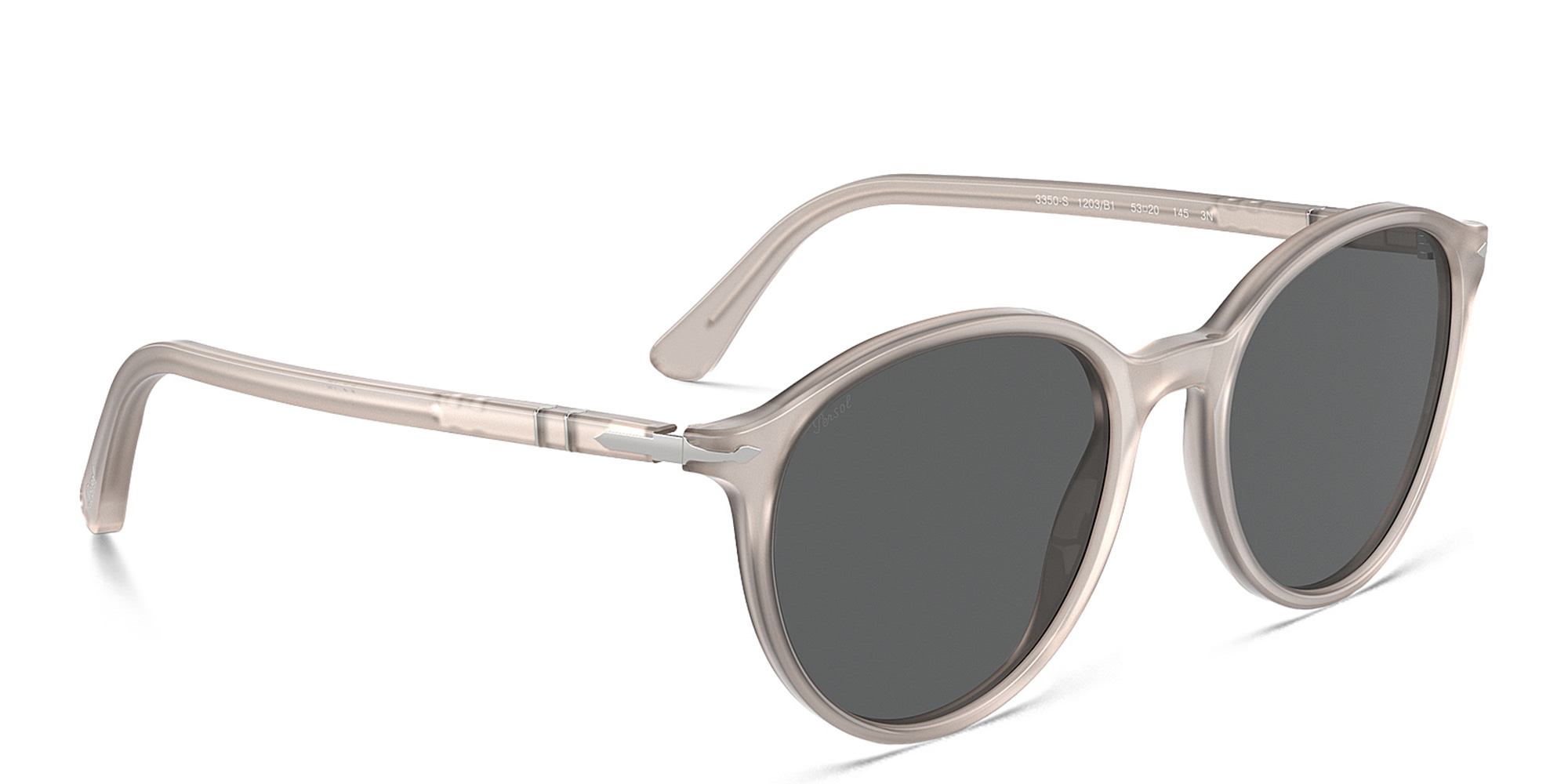 Shop PERSOL Unisex Panthos Sunglasses in Opal Grey online.