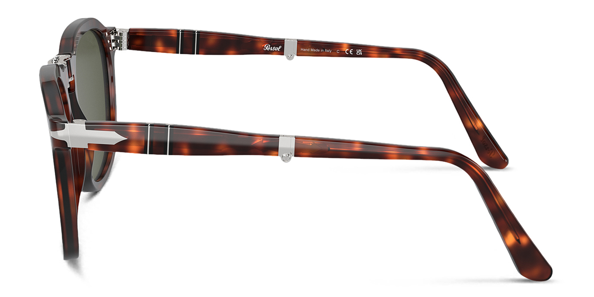 Shop PERSOL Folding Unisex Square Sunglasses in Havana online.