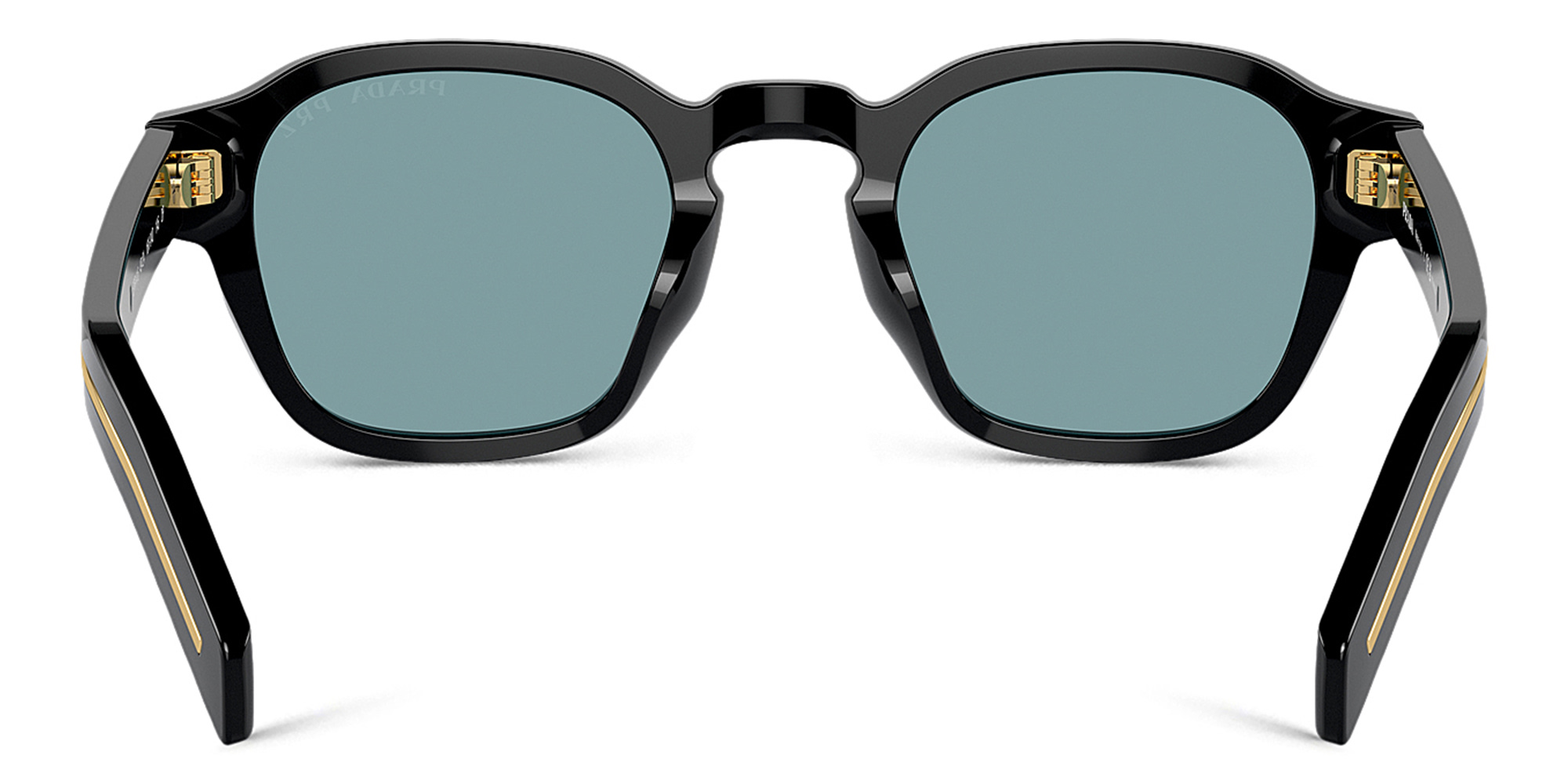 PRADA Logo Round Sunglasses in Black – Product Photo 4